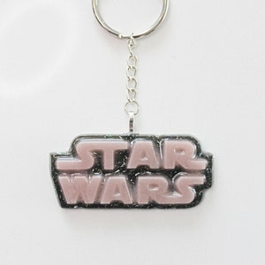 Black and Pink Star Wars Inspired Resin Keychain
