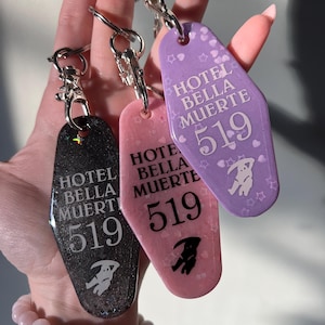 Porte-clés personnalisé pour hôtel Bella Muerte
