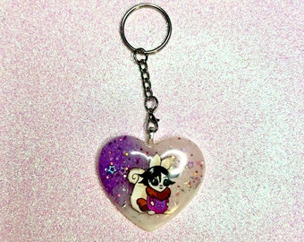 Goth Usuki Inspired Resin Heart Keychain
