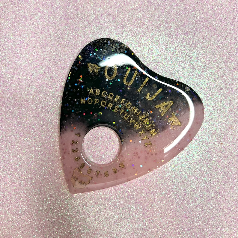 Pink and Black Resin Planchette image 1