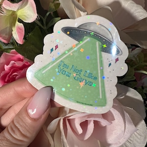 Aliens Exist Blink Glitter Sticker