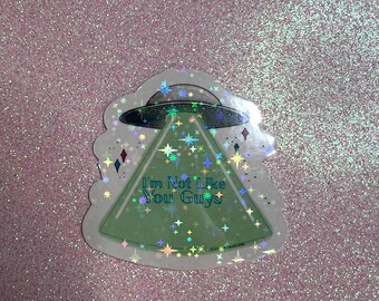 Aliens Exist Blink Glitter Sticker