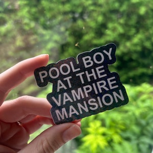 Holographic Pool Boy at the Vampire Mansion Sticker