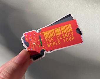 Custom Date Holographic Twenty One Pilots Clancy Ticket Stub Sticker
