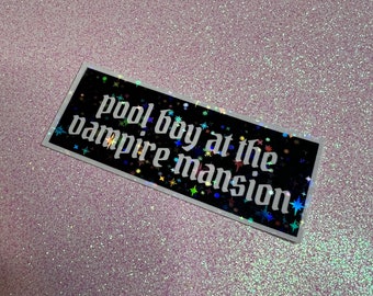 Glitter Pool Boy at the Vampire Mansion Sticker