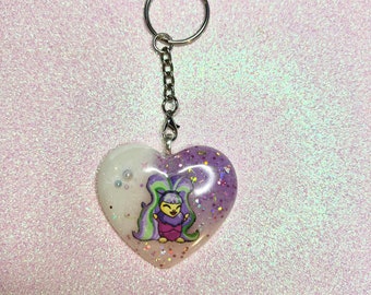 Usuki Girl Inspired Resin Heart Keychain