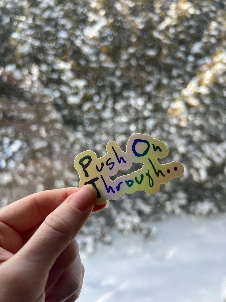 Holographic Push on Through Sticker - Etsy