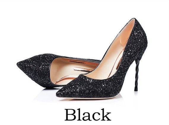 sparkly pointed heels