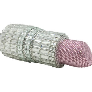 Gradation Swarovski Crystal Lipstick Case With Mirror - Pink