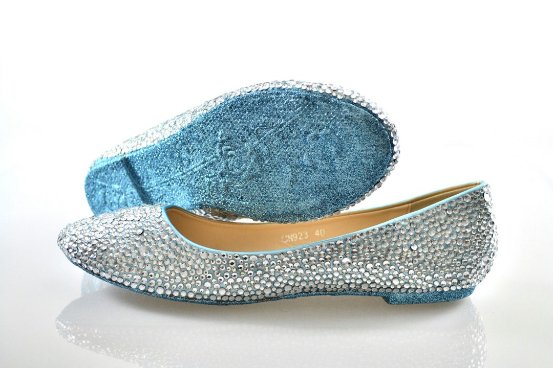 Custom Ice Powder Blue Glitter Sole & Silver Swarovski Crystal - Etsy