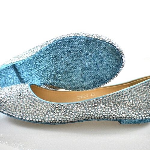 Custom Ice Powder Blue Glitter Sole & Silver Swarovski Crystal - Etsy