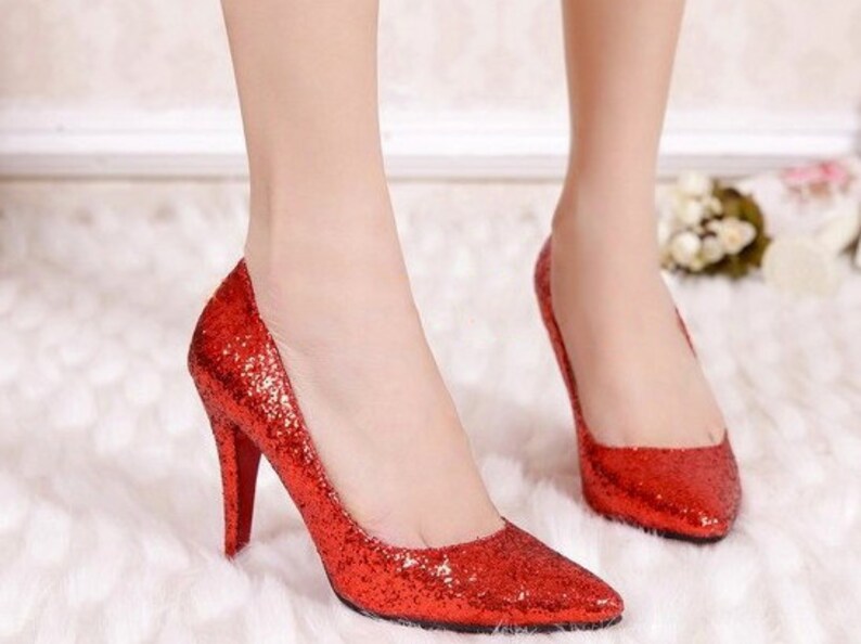 Glitter Mid Heel Stiletto Corset Luxury Red Multi Party Pump Etsy