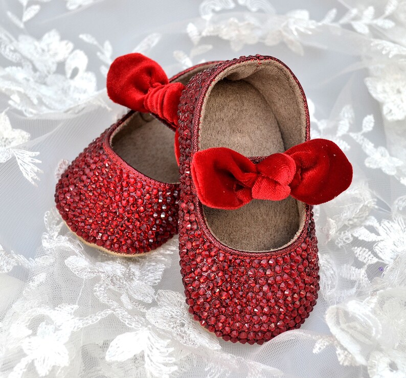 red baby pram shoes
