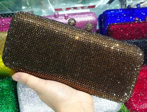 Bling Bling Rectangular Rhinestones Clutch Party Purse Box Case Evening Bag Bling Bling Rectangular Rhinestones Clutch Party Purse Box Case Evening Bag