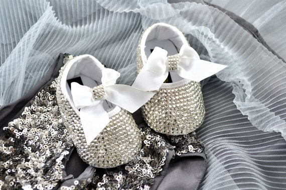 silver glitter pram