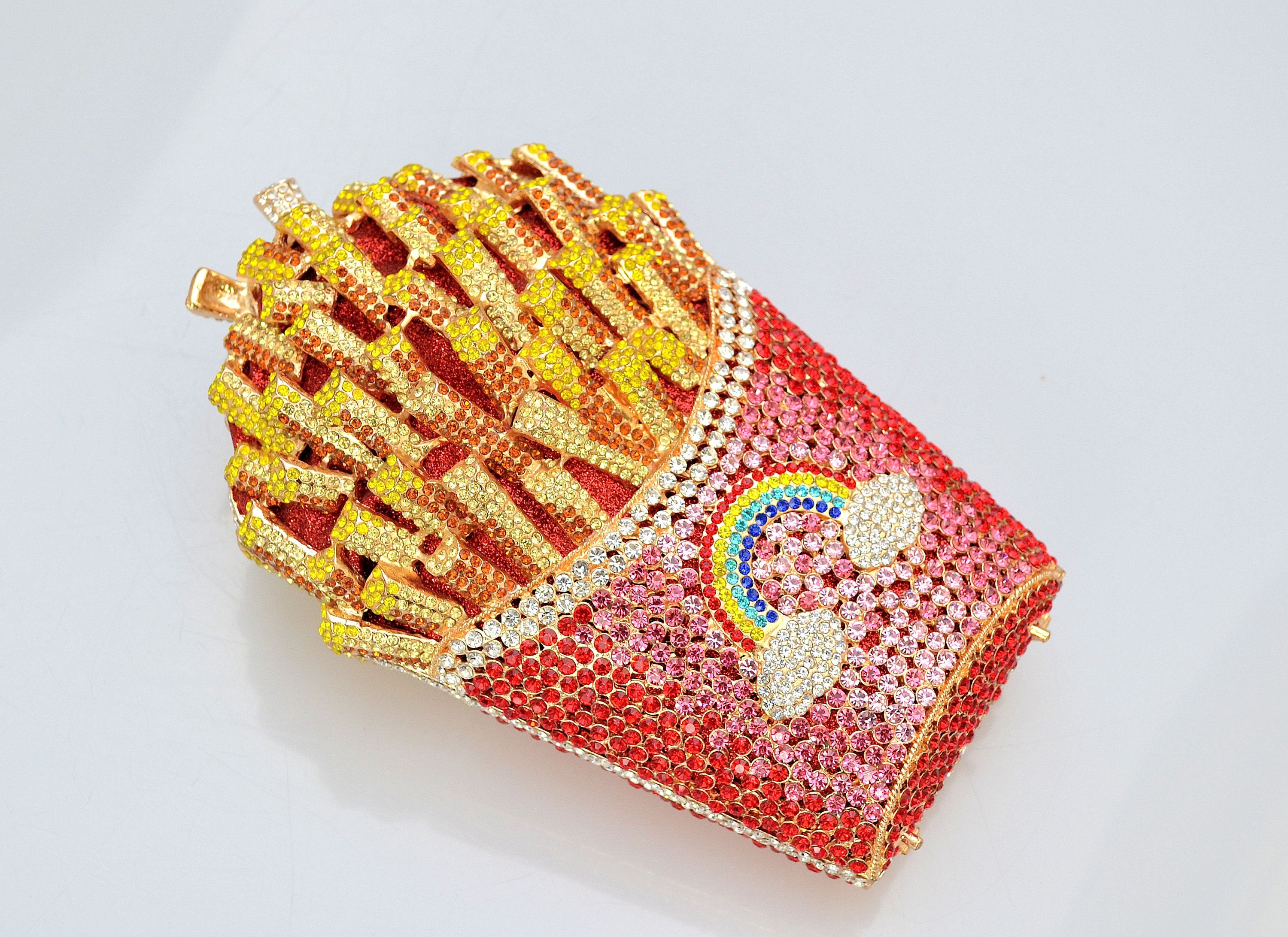 Sparkly French Fries Crystal Clutch