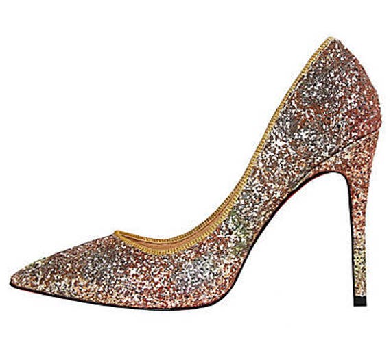 Simple pump glitter heels Christian Louboutin Gold size 36.5 EU in Glitter  - 17963117
