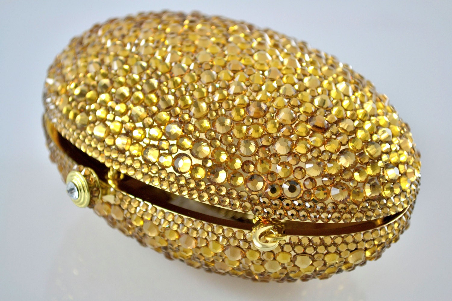 Swarovski ELEMENTS Gold Minaudiere Oval Shape Crystal Metal - Etsy