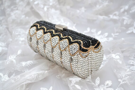 Gold Circle Luxury Crystal Clutch Purse Pearl Evening Handbags | Baginning