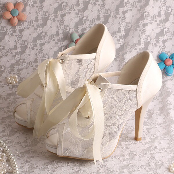 ivory mid heels