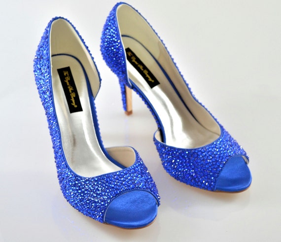 Louis Vuitton blue crystals wedding heels size 37- worn once