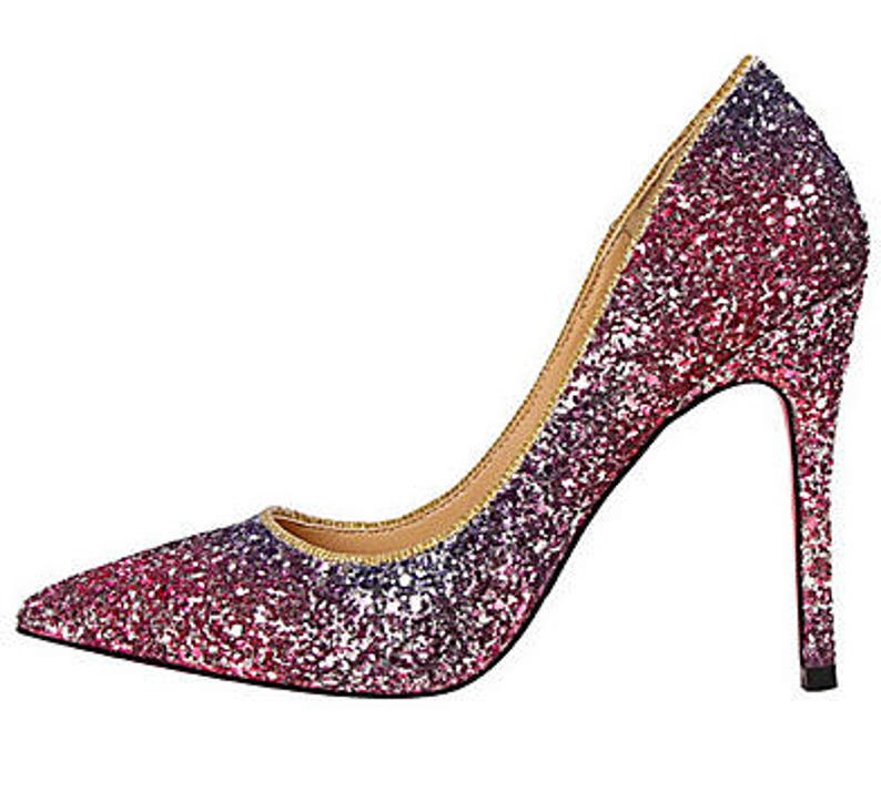 Glitter High Heel Ombre Stiletto Luxury Sparkle Red Blue - Etsy