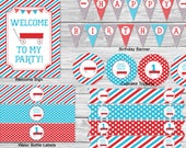 Items similar to Little Red Wagon Birthday Printable Party Pack / Printable / DIY / Wagon ...