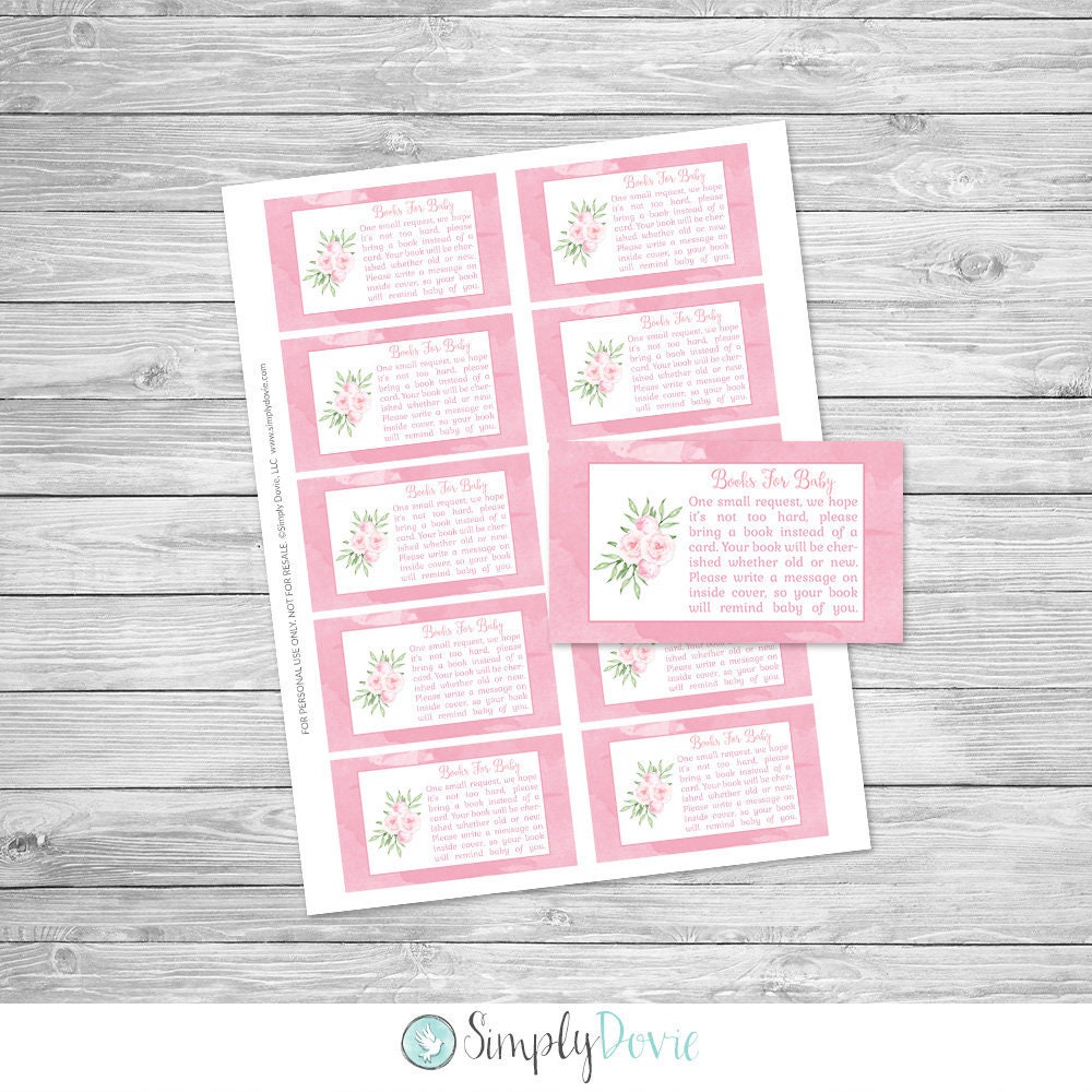 Pink Floral Books for Baby Printable Girl Baby Shower Books | Etsy