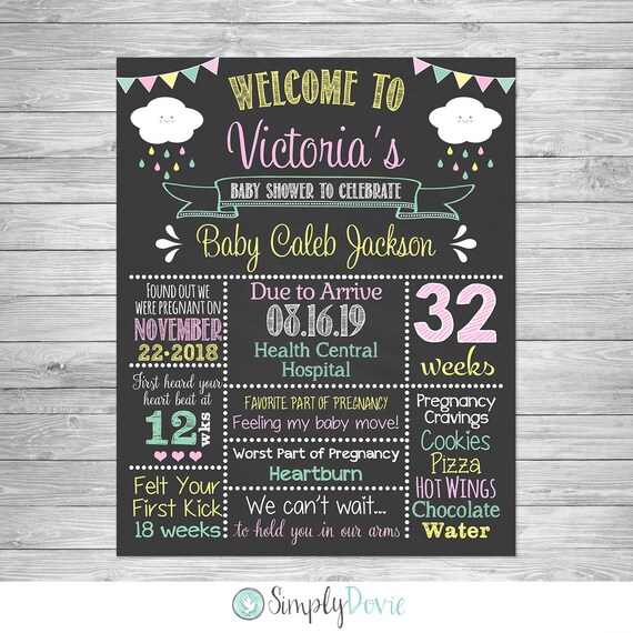 happy cloud baby shower decorations