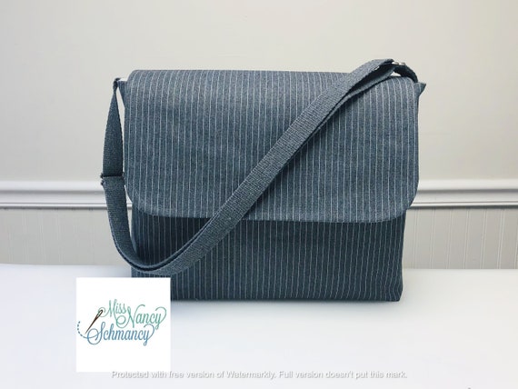 Grey Pinstripe Messenger Bag Messenger Bag Men Work Bag Men Masculine Bag Gray Messenger Bag Unisex Messenger Bag Gifts for Him Etsy