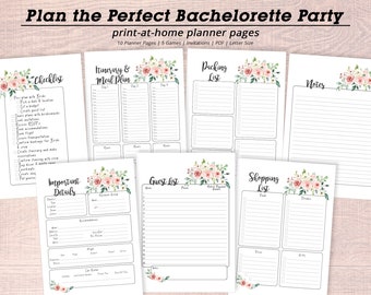 Bachelorette Party Planner Printable, Bridal Party Planner Organizer, Digital Download