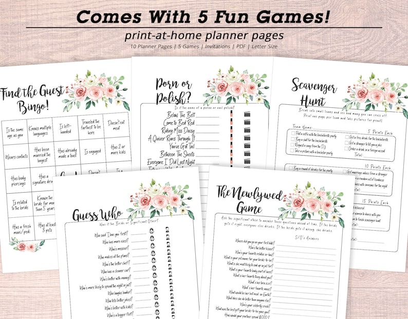 Bachelorette Party Planner Printable, Bridal Party Planner Organizer ...