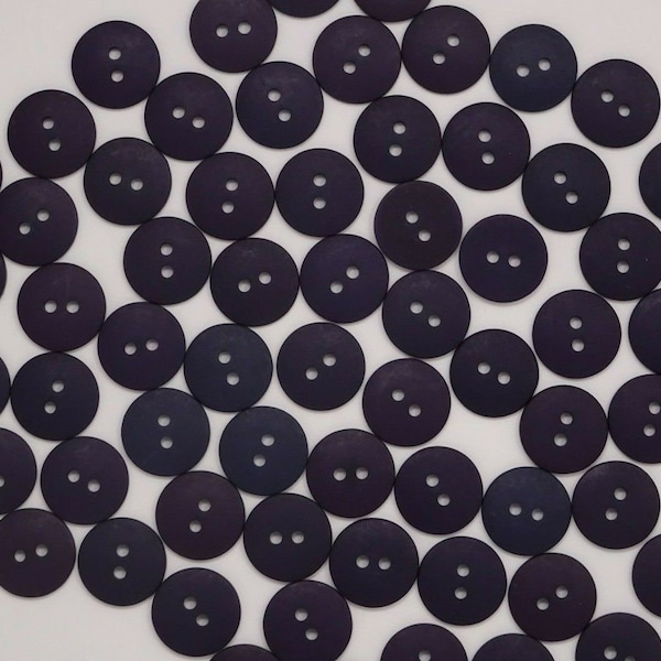 Thin Round Rounded Dark Wine Purple 2-Hole Buttons 15mm Lot of 8 AA2