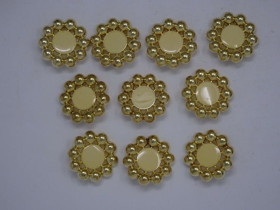 Vtg Ornate Art Deco Faux Purple Rhinestone Shank Buttons 15mm Lot of 10 88-2-11