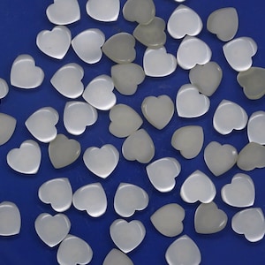 Vintage White Opaque Heart Shark Buttone 14mm Lot of 4 AA1
