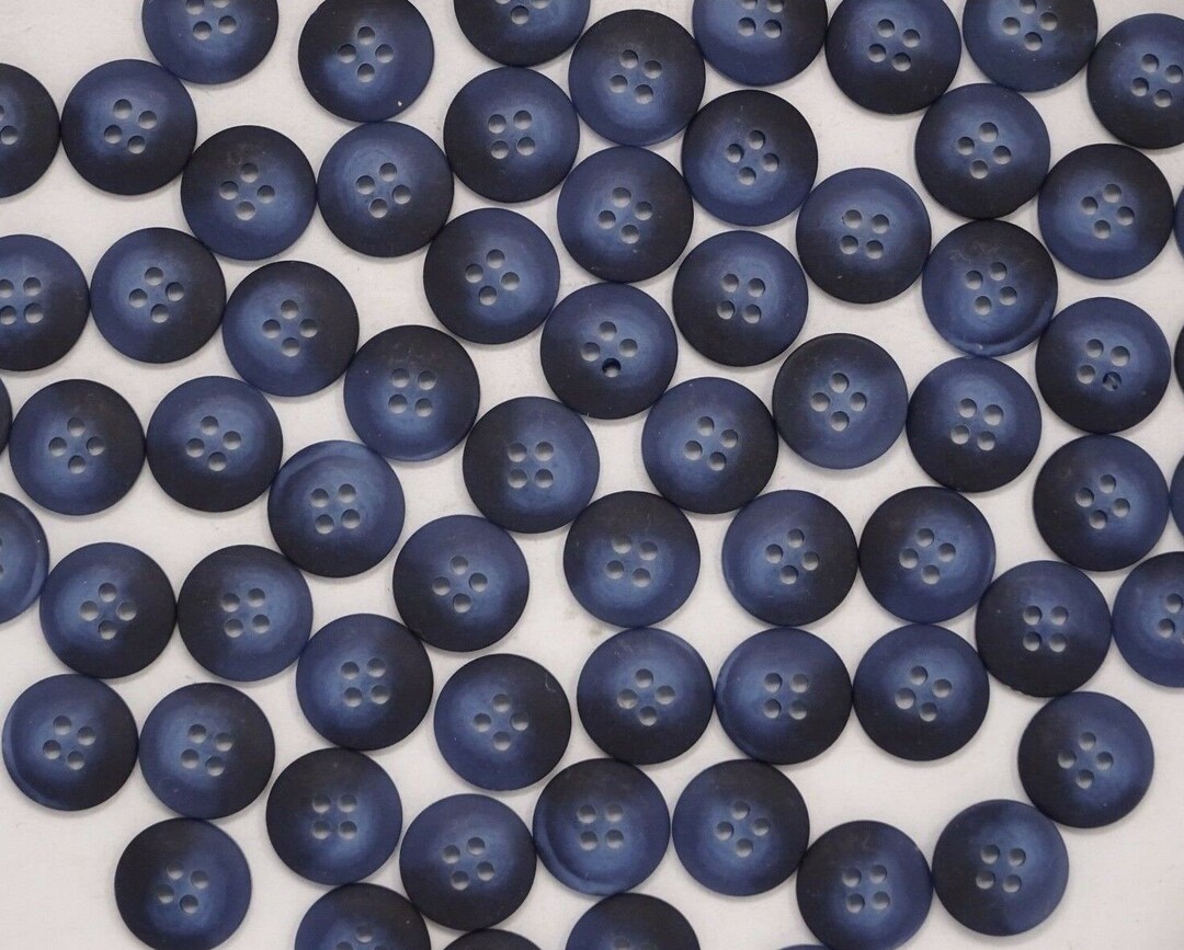 Vintage Two-tone Blue 4-hole Flat Buttons 15mm Lot of 8 or 80 B116-7 - Etsy
