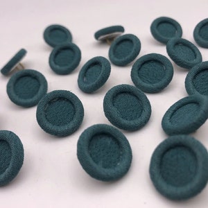 Vintage Teal Shank Buttons with Raised Edge 16mm Lot of 4 B35