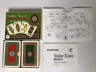 Piatnik Mazzo Di Carte Da Gioco Vintage Tudor Rose – Doppio Mazzo Austriaco, Mod.2137