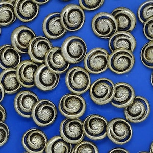 Vintage Rams Horn Swirl Gold and Black Shank Buttons 21mm Lot of 6 B97 -6