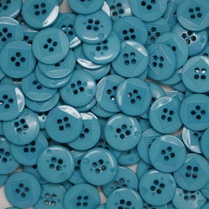 Vintage Turquoise Mid Century Modern Art Deco 4-Hole Buttons - Lot of 6 or 60 B35-2
