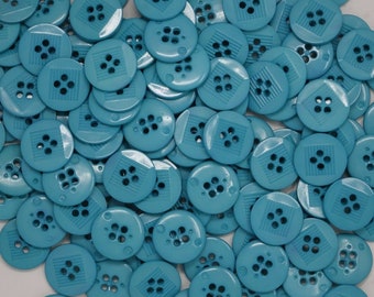 Vintage Turquoise Mid Century Modern Art Deco 4-Hole Buttons - Lot of 6 or 60 B35-2