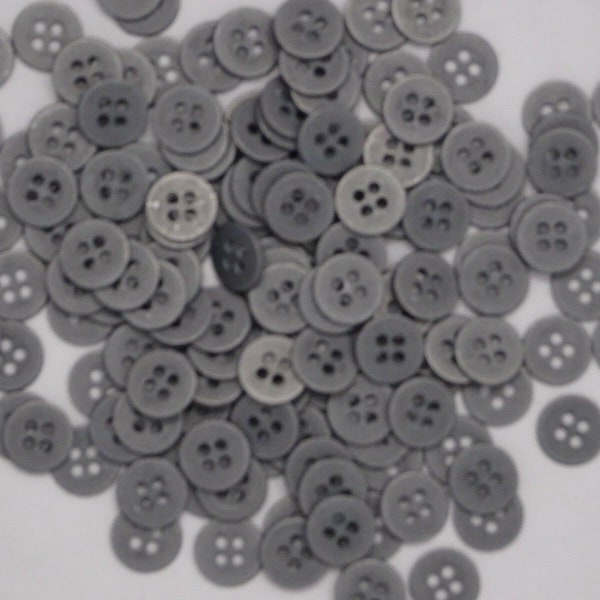 Vintage Matte Silver Steampunk 4-Hole Buttons 11mm 15mm Lot of 13 or 144 B36