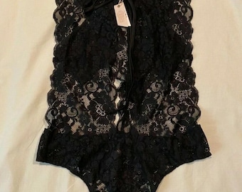 HAH Hot As Hell Lace Bodysuit Lingerie Sz M