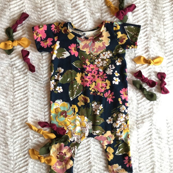 Navy Floral Romper