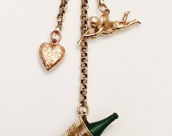 SOLD Layaway payment #4 Antique Victorian Era 56 softly faceted belcher link muff chain with dog clip in 9k gold
