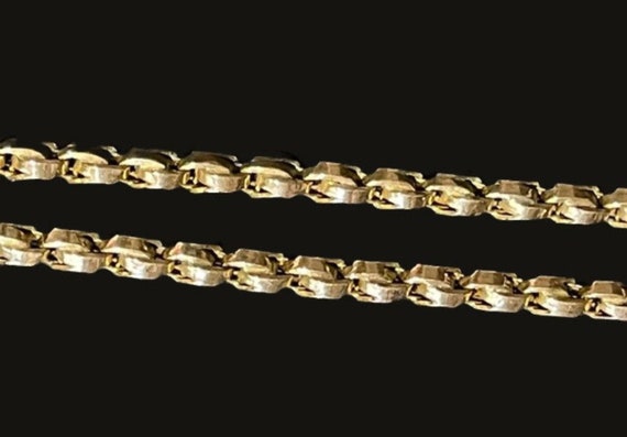 Antique 9ct Gold Guard Chain Silver Pearl Diamond… - image 8