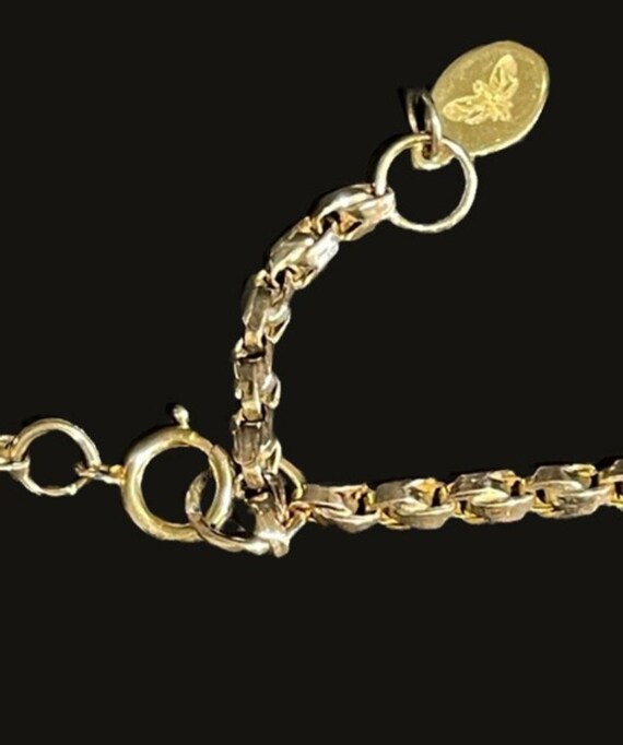 Antique 9ct Gold Guard Chain Silver Pearl Diamond… - image 9