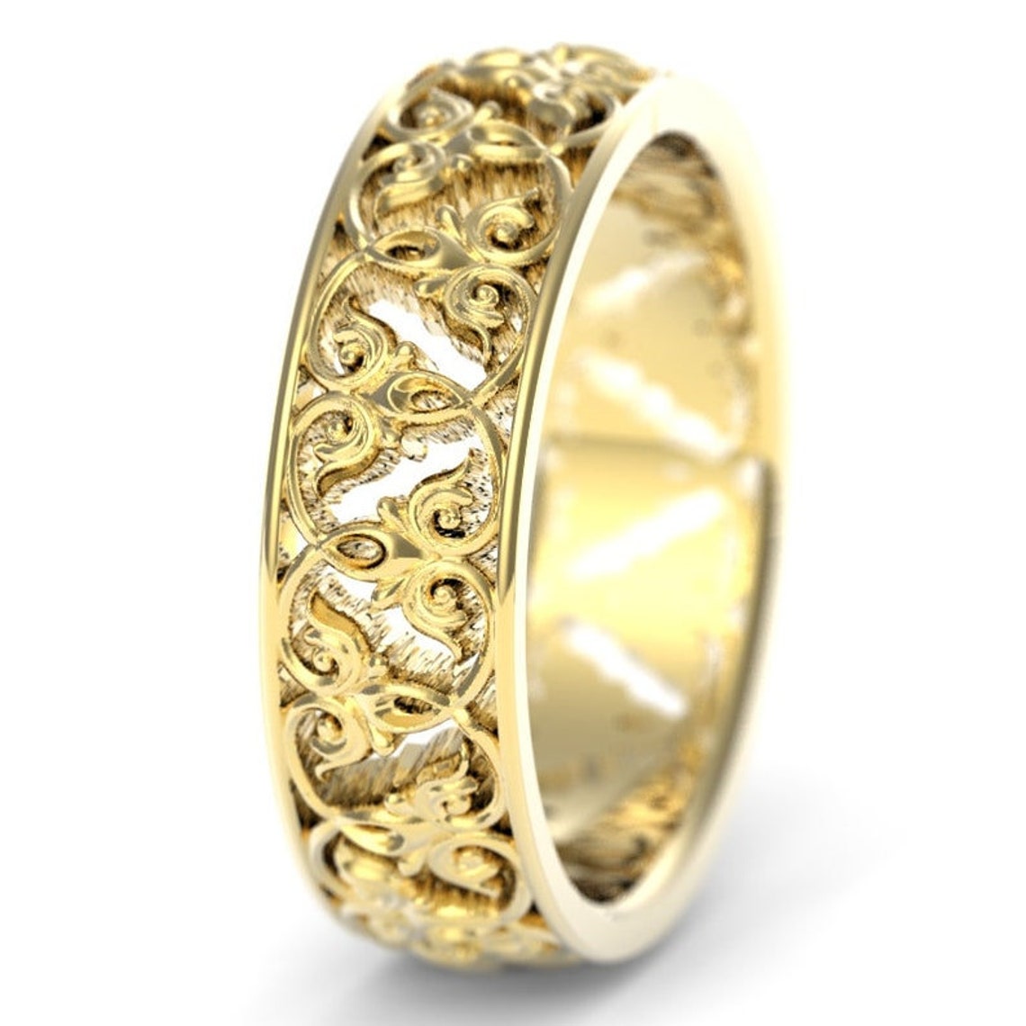 Gold Filigree Ring Art Nouveau Wedding Ring Gold Art Nouveau | Etsy