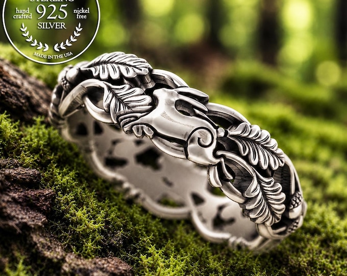 Woodland Rabbit Wedding Ring, Sterling Bunny Ring, Forest Nature Ring, Womans Bunny Ring, Silver Year of the Rabbit Ring, Hare Jewelry, 5544