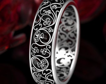 Good Luck Four Leaf Clover Nature Ring New .925 Sterling Silver Band Sizes 2-10